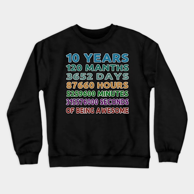 10 Years Old 10th Birthday Vintage Crewneck Sweatshirt by bakry